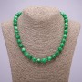 Synthetic chrysoprase necklace, smooth round beads, 10 mm diameter, 45 cm long
