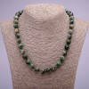 Necklace of natural fuchsite (muscovite) smooth beads, diameter 10(±)mm, length 45cm+