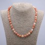 Artificial Selenite Necklace, Smooth Beads, 8 mm Diameter, 45 cm Length