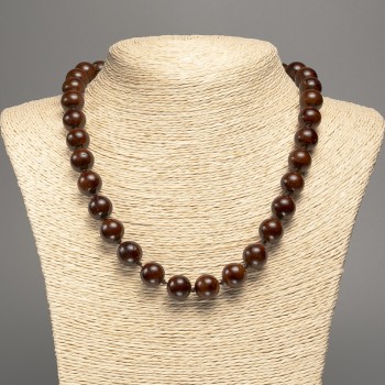Natural Garnet Necklace with a Smooth Bead, 8(±)mm Diameter, 50 cm Length