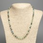 Necklace of natural chrysocolla and lazurite, faceted bead, 6mm diameter, length 50cm+