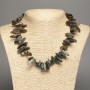Necklace of natural green jasper chips 'Needle', diameter 18×6 mm, length 48 cm +