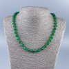 Necklace of natural chrysoprase — diamond-shaped beads, 8x8 mm, ± with 2.5 mm seed beads, length 48 cm +