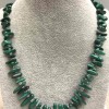 Necklace of natural malachite chip 'Needle', diameter 12-16×3-5 mm, length 50 cm +/- with clasp