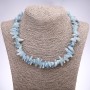 Aquamarine Chips Necklace «Needles», diameter 6x14 mm ±, length 45 cm