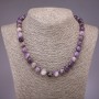 Amethyst Faceted Bead Necklace, 10mm diameter, 45cm length