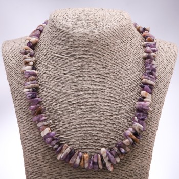 Amethyst chip necklace made of natural stone, 15x7 mm diameter, 50± cm length