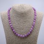 Necklace with natural tinted quartz, smooth beads, diameter 8 mm (±), length 46 cm