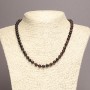 Bull's Eye natural stone necklace with smooth beads, 6(±)mm diameter, 45 cm length+