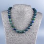 Azurite natural stone necklace with smooth beads, 12mm diameter, 48cm length +
