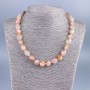 Faceted Natural Selenite Bead Necklace, Bead Diameter 12×10 mm, Length 49 cm +