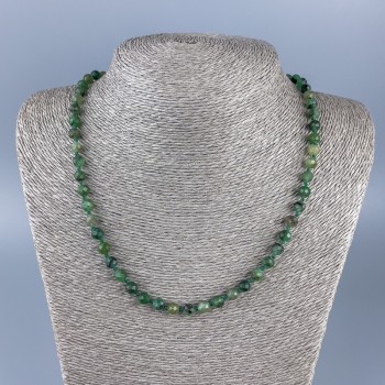 Natural chrysoprase necklace with a faceted bead, 6mm diameter, 52cm length +