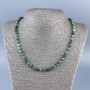 Chrysocolla and Lazurite Necklace, 6 mm faceted beads, 52 cm length +