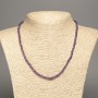 Natural Amethyst Necklace with Smooth Beads, 4 mm Diameter, 48 cm Length