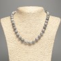 Gray Ocean Jasper Necklace (synthetic acrylic) smooth beads, 10.5 mm diameter, 48 cm length +