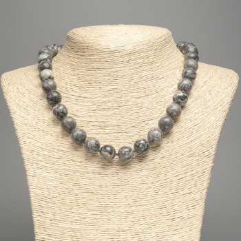 Grey Ocean Jasper Necklace, Acrylic