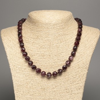 Natural Rubellite Tourmaline Necklace, Faceted Cubes, 9x9 mm, 50 cm length