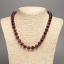 Necklace made of natural rubellite tourmaline, smooth beads, diameter 10 mm ±, length 48 cm ±