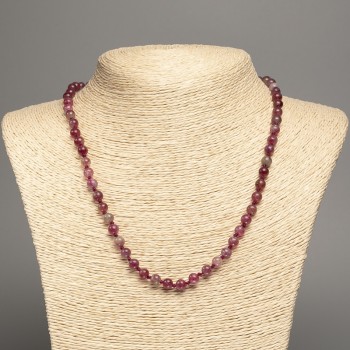 Polychrome Tourmaline Necklace (synthetic), smooth beads, 6 mm diameter, 48 cm length