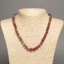 Necklace of polychrome tourmaline (synthetic) smooth beads, 8mm diameter, length 48 cm
