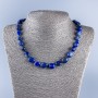 Necklace of natural lapis lazuli with faceting, bead diameter 9×8–9 mm, length 50 cm ±