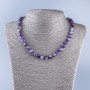 Amethyst natural stone necklace with a smooth bead, 8 mm diameter ±, 48 cm length ±