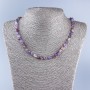 Natural amethyst necklace, faceted beads, diameter 8×5 mm ±, length 53 cm