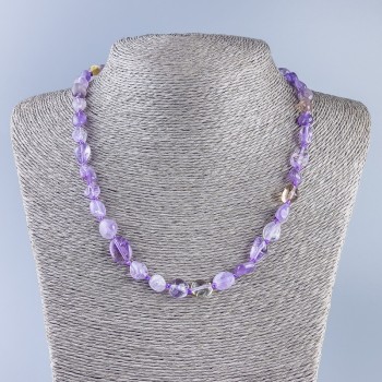 Necklace of natural amethyst with faceting, diameter 10x7 mm ±, length 50 cm ±