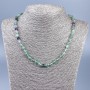 Beaded necklace of natural fluorite — faceted beads, 6 mm diameter, 50 cm long