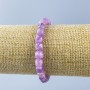Lepidolite bracelet with natural stone, faceted cube, 7×7 mm, length 18 cm (stretch)