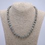 Labradorite natural stone necklace with smooth beads, 8 mm diameter, 45 cm length +