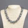 Faceted natural labradorite necklace, bead size 16×13 mm, length 45 cm