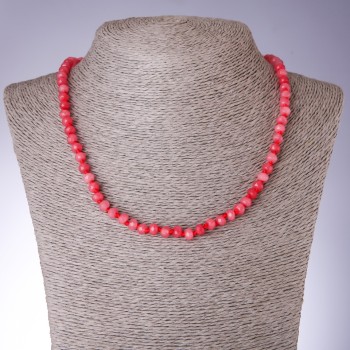 Necklace with natural stone 'Tourmaline' (synthetic) faceted rondelle, diameter 6x4 mm, length 45 cm