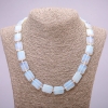 Opalite Moonstone Necklace (synthetic), Rectangular 13x18 mm, 48 cm long