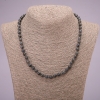 Necklace of natural labradorite stone, smooth beads, diameter 6(±)mm, length 45 cm