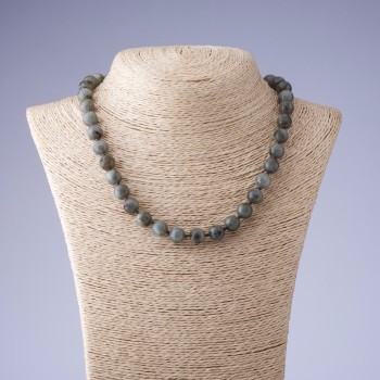 Labradorite natural stone necklace, length 45 cm, 10 mm diameter