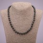 Labradorite natural stone necklace with smooth beads, 8 mm diameter, 45 cm length