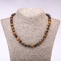 Tiger's Eye Necklace, polished beads, 8–10 mm diameter, 48 cm length