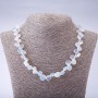 Moonstone Necklace (synthetic) Faceted 'Butterfly', diameter 6–10 mm, length 45 cm