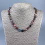 Faceted natural tourmaline necklace, 11×9 mm beads, length 50 cm