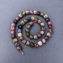 Tourmaline beads, natural stone, faceted cube, strung on a thread, diameter 9x9 mm, length 38 cm