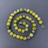 Yellow Turquoise Beads, natural faceted cube stones on a thread, diameter 9x9 mm ±, length 38 cm ±
