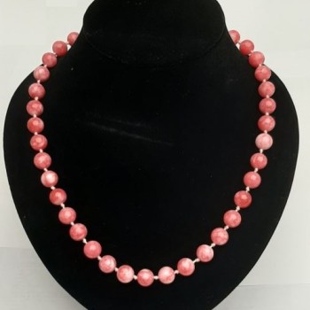 Tourmaline Necklace (synthetic) smooth beads, 10 mm diameter, 52 cm length+