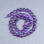 Sugilite Beads, Faceted Coin, 8×5.5 mm on a thread