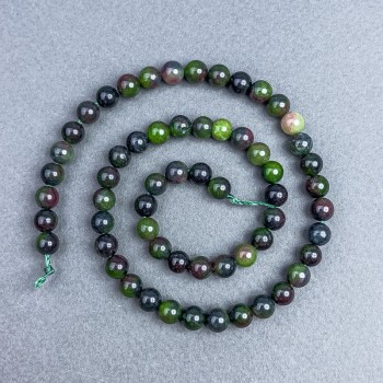 Zoisite Beads, Smooth Round Beads, 6.5 mm Diameter ± on Thread, Length 37 cm+