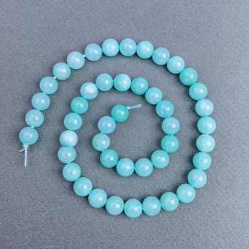 Larimar Beads, Natural Stone, Smooth Round Beads, Diameter 8.5 mm ±, on a Thread, Length 38 cm+