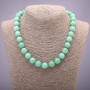 Bead Necklace of Natural Burmese Jadeite, smooth beads, diameter 12 mm (±), length 45 cm