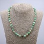 Amazonite natural stone necklace with smooth beads, 8 mm diameter, 46 cm length +