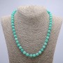 Natural Jadeite Necklace with Smooth Beads, 8 mm Diameter, Length 46 cm+
