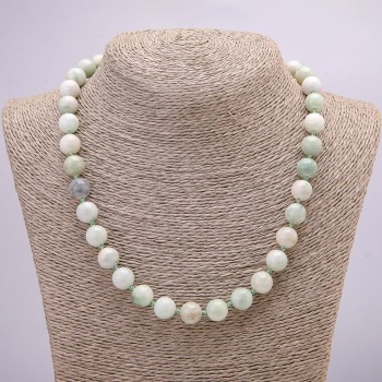 Natural Larimar Stone Necklace, smooth beads, 10mm diameter, length 45cm +